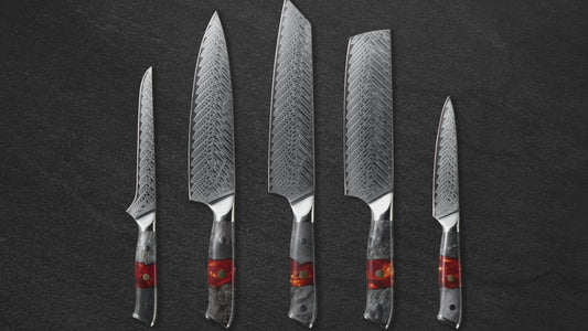 Grandsharp Damascus Steel Utility Petty Knife with Resin & Wood Handle
