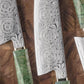 Grandsharp Green Handle Damascus Kitchen Chef Knife Set