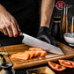 Grandsharp Handmade High Carbon 5 Layers Clad Steel Kitchen Chef Kiritsuke Knife with Red Resin Handle
