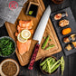 Grandsharp Handmade High Carbon 5 Layers Clad Steel Kitchen Chef Kiritsuke Knife with Red Resin Handle