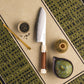 Grandsharp 7'' Kitchen Santoku Knife PM204 Carbon Steel Cutting Core Santoku Knives with Mkuruti Wood & Imitation Ivory Handle