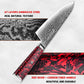 Grandsharp 8.5'' Damascus S35VN Steel Kitchen Chef Knife Carbon Fiber Red Risen Handle