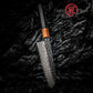 Grandsharp 67 Layers Damascus Steel Santoku Knife 7 Inch Japanese Carbon Steel Santoku Knife with Ebony & Solidified Wood Handle