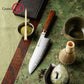 Grandsharp 7.5 Inch Japanese Kitchen Santoku Knife ZDP189 Powder Steel Santoku Knives Kitchen Cutting with Mkuruti Wood Handle