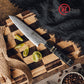 Grandsharp 67 Layers Utility Knife 6'' 10Cr15MoV Damascus Steel Utility Kitchen Knives with Black Carbon Fiber Handle