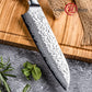 Grandsharp 67 Layers Damascus Steel 7 Inch Santoku Knife Japanese AUS10 Core Kitchen Chef Santoku Knife with Africa Rose Wood