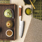 Grandsharp 7'' Kitchen Santoku Knife PM204 Carbon Steel Cutting Core Santoku Knives with Mkuruti Wood & Imitation Ivory Handle