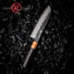 Grandsharp 67 Layers Damascus Steel Santoku Knife 7 Inch Japanese Carbon Steel Santoku Knife with Ebony & Solidified Wood Handle