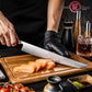 Grandsharp Handmade High Carbon 5 Layers Clad Steel Kitchen Chef Sakimaru Sushi Knife Red Resin Handle