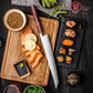 Grandsharp Handmade High Carbon 5 Layers Clad Steel Kitchen Chef Sakimaru Sushi Knife Red Resin Handle