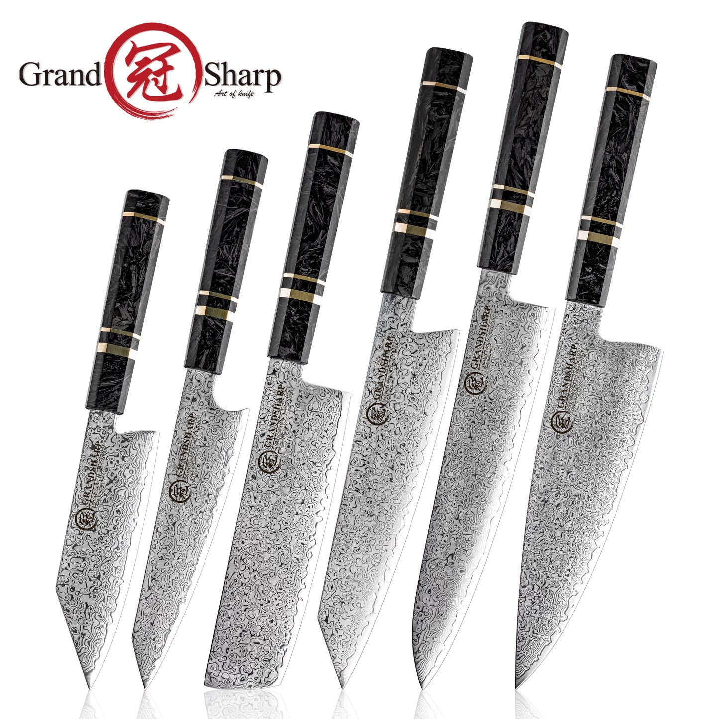 Grandsharp 10Cr15CoMoV Damascus Handmade Chef Kitchen Knife