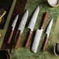Grandsharp 1-5Pcs Kitchen Knife Set ZDP-189 Steel Core 3 Layer Composite Africa Mkuruti Wood&Brass Handle Complete Knife Set