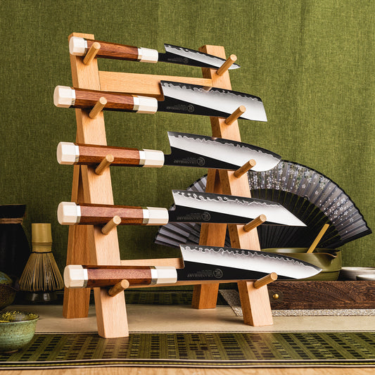 Grandsharp Kitchen Knife Set 3 Layer Composite Steel PM204 Steel Core Wood Handle Professional Chef Knives Collection 1 to 5 Pcs