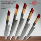 Grandsharp Damascus Chef Knife Sets Japanese Chef Santoku Utility Nakiri Kiritsuke Knives Set Red Resin and Solid Wood Handle