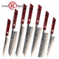 Grandsharp 55 Layers Copper Damascus Chef Knife with Red Handle