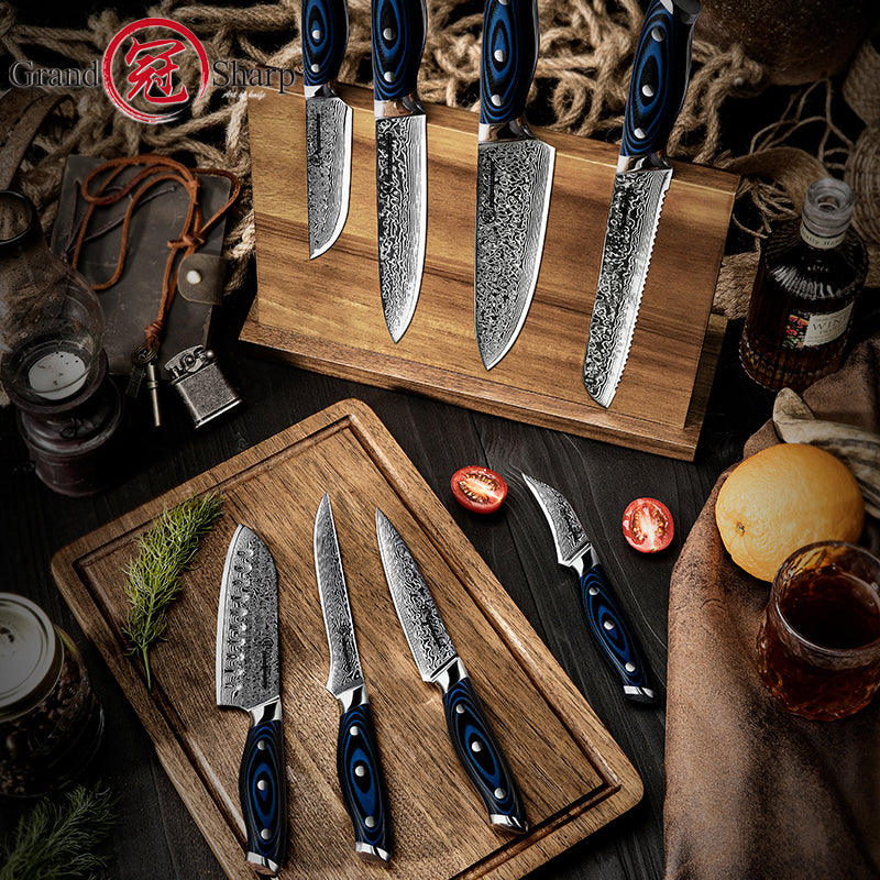 Kitchen Knife Set With 67 Layer Damascus Steel 