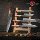 Grandsharp Damascus Chef Knife Sets Japanese Chef Santoku Utility Nakiri Kiritsuke Knives Set Red Resin and Solid Wood Handle