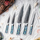 Damascus Steel Kitchen Knive Set AUS10 Chef Knife Kiritsuke Boning Utility Paring Knife Abalone Shell Handle
