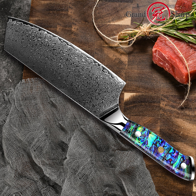 Grandsharp Professional Damascus Knife Set AUS10 High Carbon