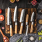 Grandsharp 5pcs Chef Knife Set AUS10 Stainless Steel Kitchen Knife With Olive Wood Handle