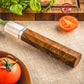 Grandsharp 7Pcs Chef Kitchen Knife Set 55 Layers Damascus Steel with Solidified Wood+Ivory-effect Resin Handle