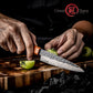 Grandsharp 5 Inch Utility Knife 10Cr15Mov 67 Layers Damascus Steel Utility Kitchen Chef Knives Ebony & Solidified Wood Handle