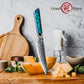 Grandsharp 5 Inch 129 Layers Damascus Steel Utility Knife 10cr15mov Cutting Core Damascus Utility Knives with Blue Resin Handle