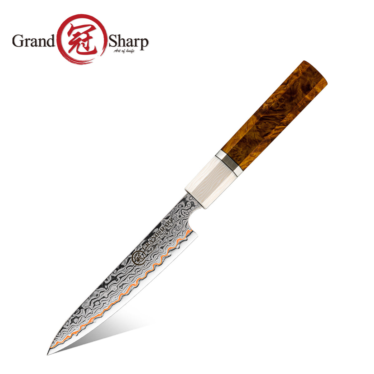 Grandsharp 55 Layers Copper Damascus Utility Petty Knife