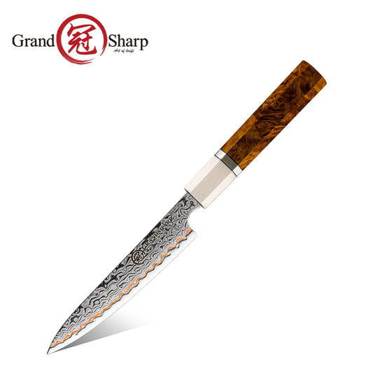 Grandsharp 55 Layers Copper Damascus Utility Petty Knife New Handle