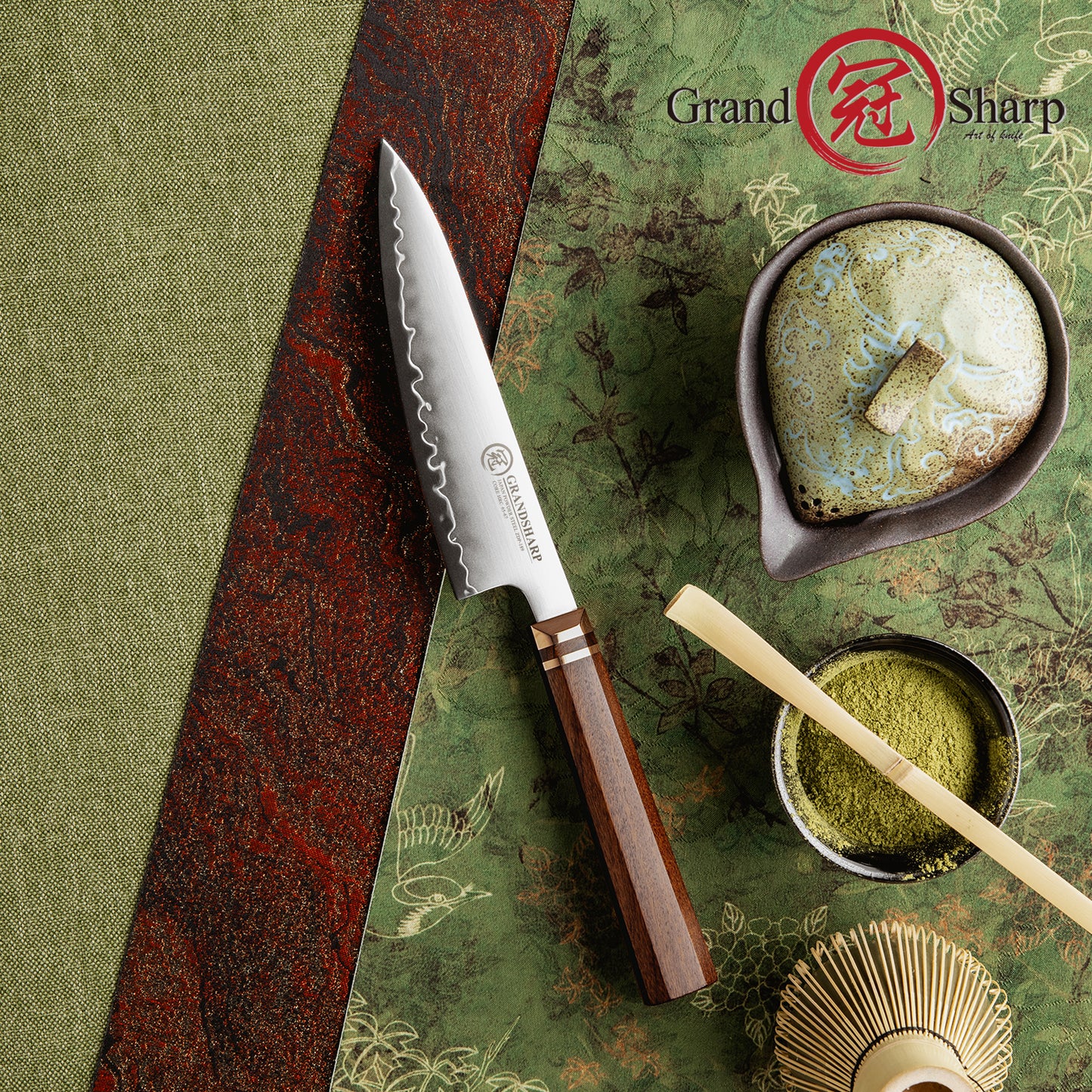 Grandsharp Japanese 5.5 Inch Kitchen Utility Knife ZDP189 Powder Steel Cutting Core Utility Kitchen Knives Mkuruti Wood Handle