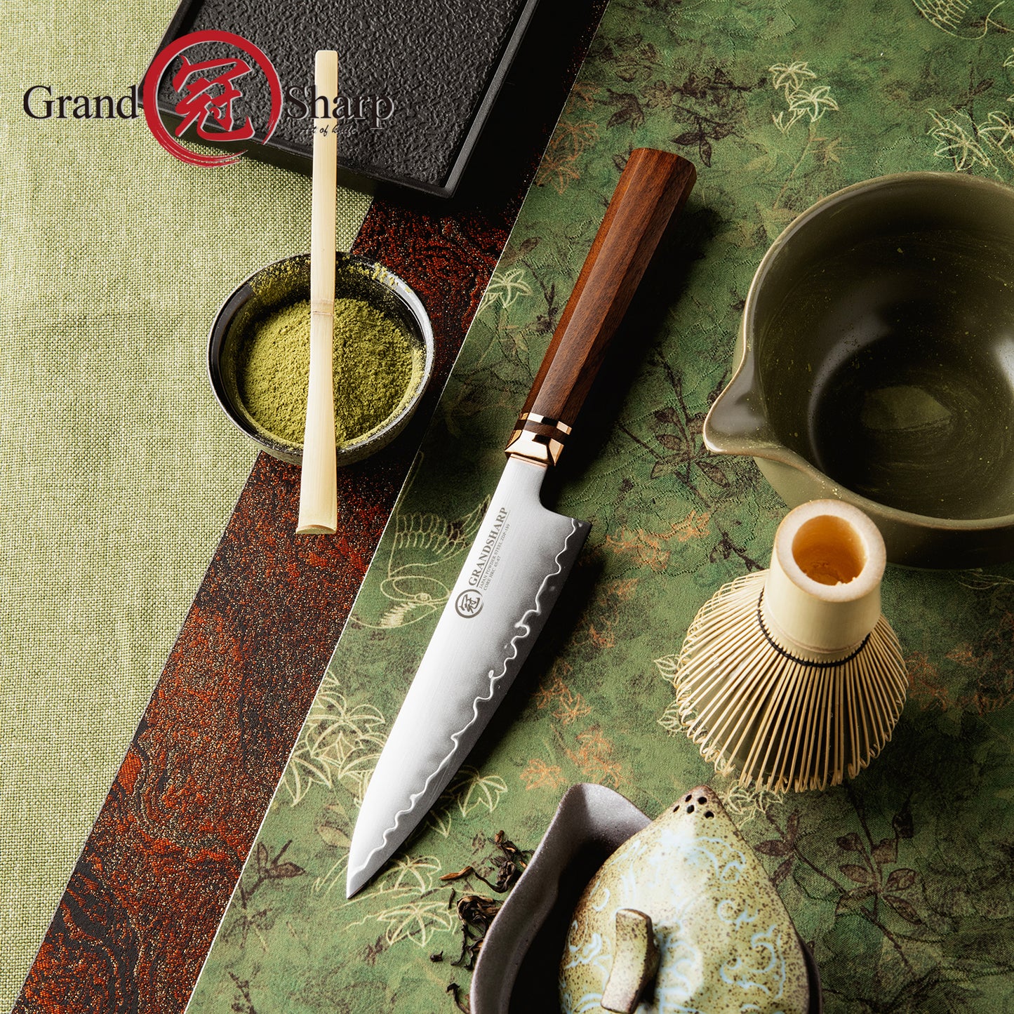 Grandsharp Japanese 5.5 Inch Kitchen Utility Knife ZDP189 Powder Steel Cutting Core Utility Kitchen Knives Mkuruti Wood Handle