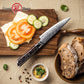 Grandsharp 5 Inch Kitchen Utility Knife 129 Layers Japanese Damascus Steel Utility Knives with Black Carbon Fiber+Resin Handle