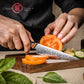 Grandsharp 129 Layers Damascus Steel Paring Knife 4 Inch Kitchen Peeling Small Fruit Knives with Black Carbon Fiber Handle
