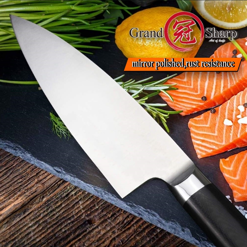 Professional Japanese Deba Fish Head Knife Salmon Knife Sashimi Sushi Chef Kitchen Cooking Knives 5Cr15mov Stainless Steel