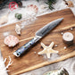 Grandsharp Abalone Shell Handle AUS10 Damascus Kitchen 5" Utility Knife