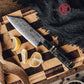 Grandsharp 5.5 Inch Japanese Bunka Knife 67 Layers Damascus Steel Kitchen Bunka Cooking Knives with Black Carbon Fiber Handle