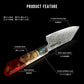 Grandsharp 5.5" Japanese 67 Layers Damascus Steel Bunka Prep Knife With Red Resin and Solidified Wood Handle