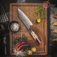 Grandsharp 5.5" Japanese 67 Layers Damascus Steel Bunka Prep Knife With Red Resin and Solidified Wood Handle