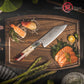 Grandsharp 5.5" Japanese 67 Layers Damascus Steel Bunka Prep Knife With Red Resin and Solidified Wood Handle