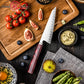 Grandsharp Handmade High Carbon 5 Layers Clad Steel Kitchen Chef Garasuki Knife with Red Resin Handle