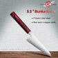 Grandsharp Handmade High Carbon 5 Layers Clad Steel Kitchen Chef Garasuki Knife with Red Resin Handle