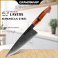 Grandsharp 8 Inch Damascus Chef Knife for Kitchen High Carbon Stainless Steel Cutting Knife Sandal Wood Handle
