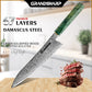 Grandsharp 8.5'' Damascus Kitchen Chef Knife with Solidified Wood and Copper Bolster Handle