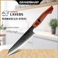 Grandsharp 67 Layers 10Cr15MoV Damascus Steel Utility Knife Kitchen High Carbon Steel Paring Knife Sandal Wood Handle