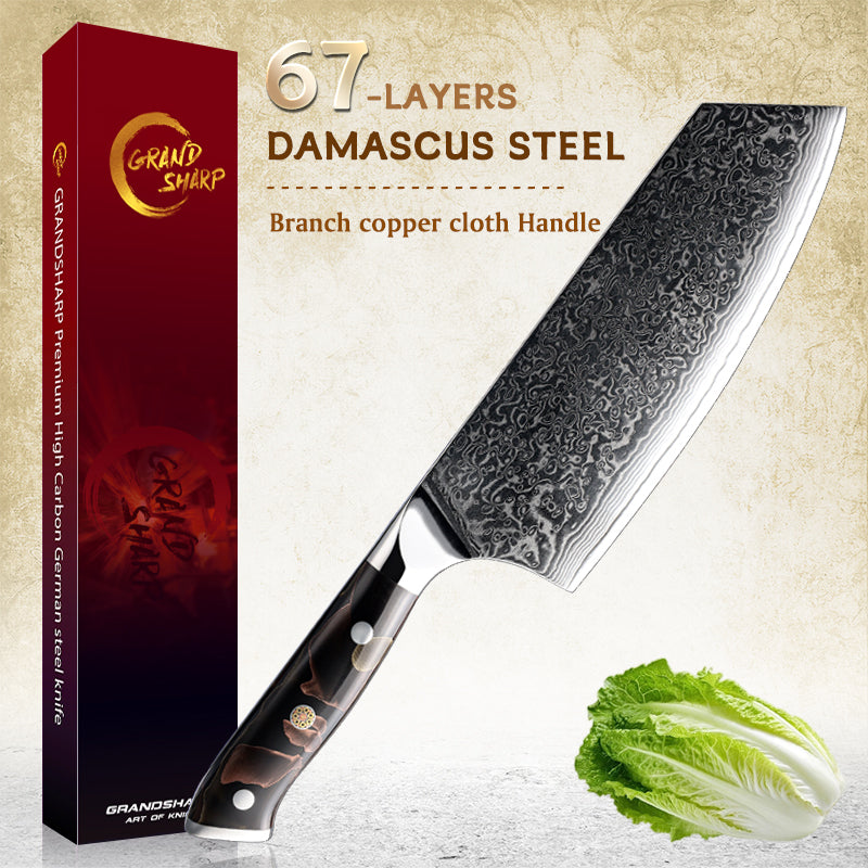 Grandsharp 10Cr15CoMoV damascus chef knife set