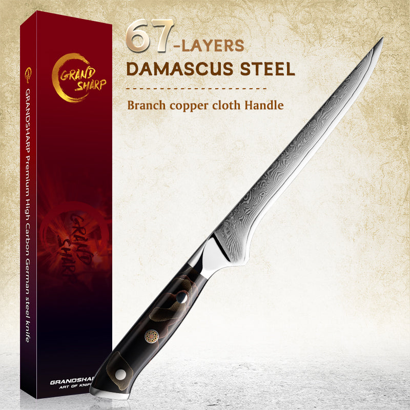 Grandsharp 10Cr15CoMoV damascus chef knife set