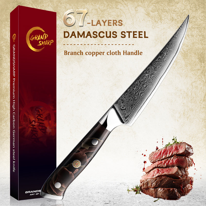 Grandsharp 10Cr15CoMoV damascus chef knife set