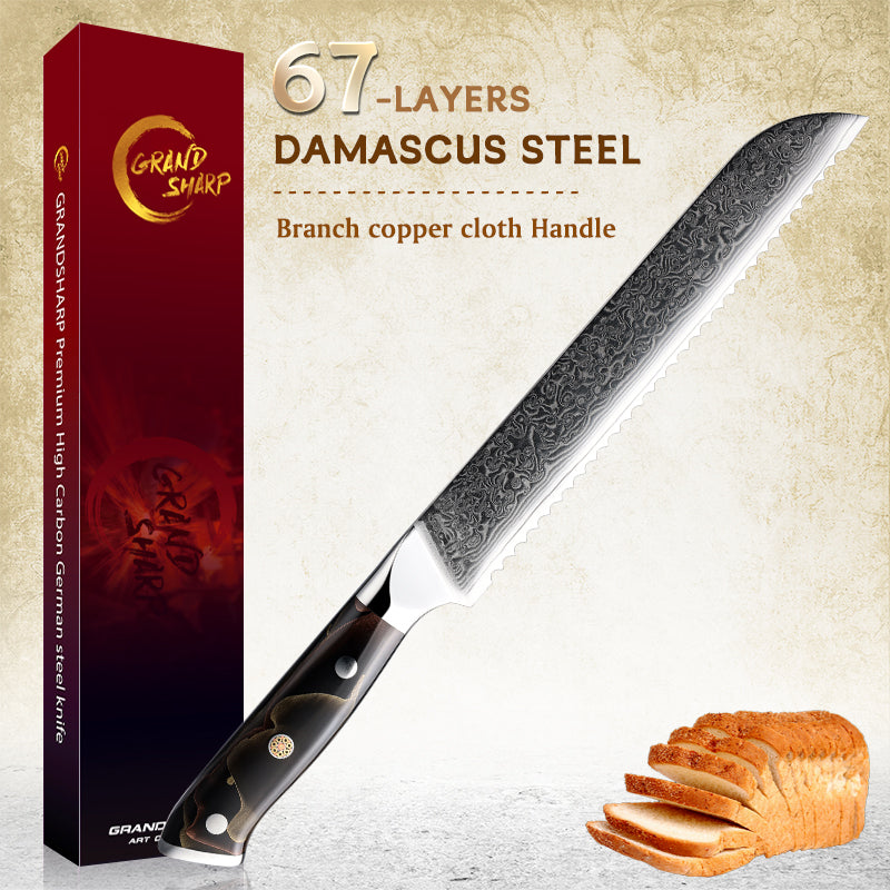 Grandsharp 10Cr15CoMoV damascus chef knife set
