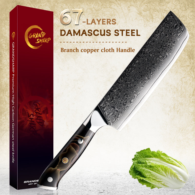 Grandsharp 10Cr15CoMoV damascus chef knife set