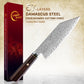 Grandsharp Kitchen Chef Knife 67-Layers Damascus Carbon Stainless Steel Bunka Knife with Wood Ebony Handle